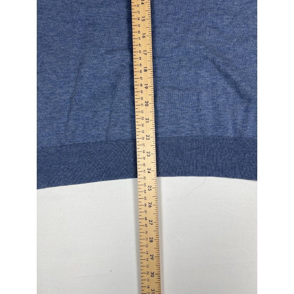 Brooks Brothers Men M Blue Supima Cotton V-Neck Sweater Quiet Luxury - Picture 6 of 8